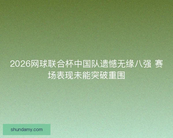 2026网球联合杯中国队遗憾无缘八强 赛场表现未能突破重围